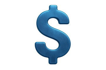 Naklejka premium Blue dollar sign 3d rendering symbolizing currency, finance, and wealth on a transparent background