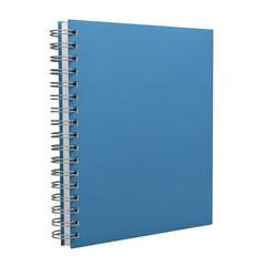 Blue spiral notebook isolated on transparent background