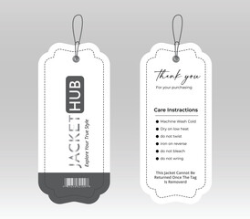 Modern Stylish Jacket Brand Hang Tag and Price Label Design