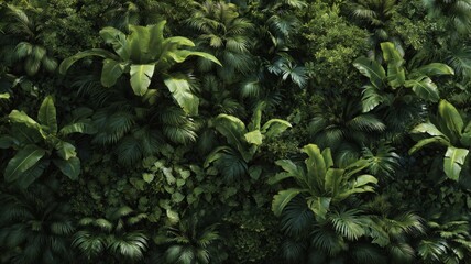 Lush green jungle foliage dense with vibrant flora. Artificial intelligence image
