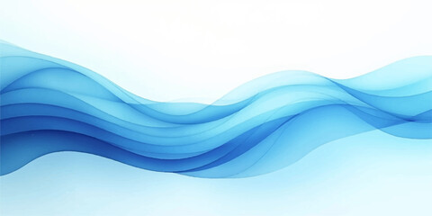Abstract blue waves with flowing lines and light create a soft, artistic vector illustration for a water concept design backdrop