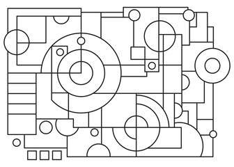 simple minimalist black white line art illustration