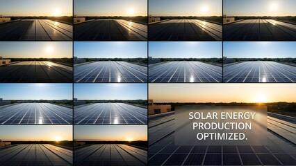 Series of Solar Energy Production Scenes Optimized for Sustainability.