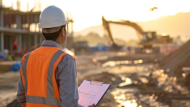 Inspector at Construction Site.