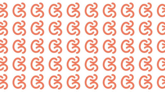 Repetitive interconnected cshaped elements on white background. Suitable for wallpaper, textile design, packaging, and abstract backgrounds in web design.