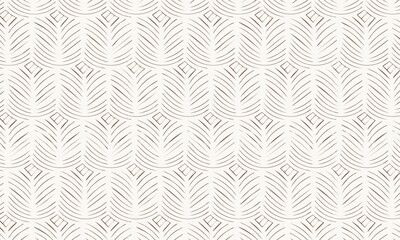 Seamless Abstract Boho Leaf Pattern, Minimalist Beige Palm Fan Background