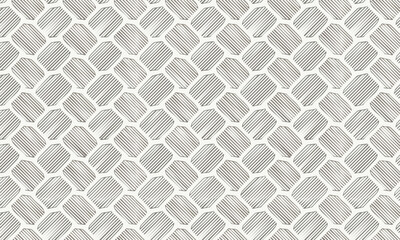 Fototapeta premium Seamless Abstract Geometric Woven Pattern, Minimalist Grid Mesh Background Texture