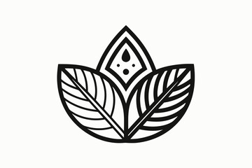 leaf duo with micro droplet accent icon  