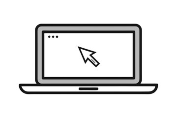 laptop frame with swipe gesture icon
