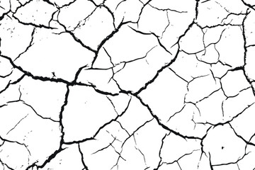 dry soil surface illustration. Cracked clay soil with transparent background. Eps 10