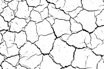 dry soil surface illustration. Cracked clay soil with transparent background. Eps 10