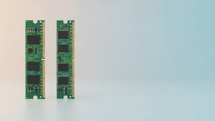 Minimalist RAM Modules on Light Background with copy space, Conceptual Memory Price Trend