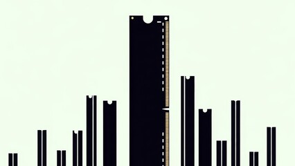 Stylized RAM Bar Graph 3D Concept Showing Memory Price Growth