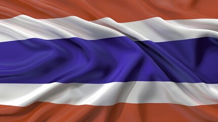 Naklejka premium Waving flag with horizontal stripes of red, white, and blue colors