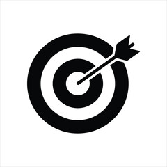 Target Icon &ndash; Arrow Bullseye Vector Silhouette for Goal and Accuracy
