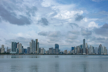 Obraz premium Panama City, Panama - December 12, 2025: View of the skyscrapers in the financial district of Panama City, Panama.