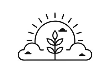sun cloud seedling growth icon