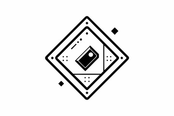 Obraz premium diamond frame floating card icon