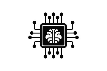 chip brain connection network icon