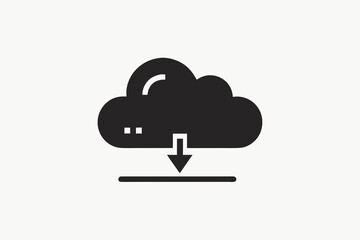 cloud shape download arrow icon