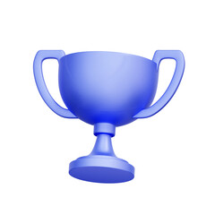 3D icon of a plain trophy cup For financial achievement, banking reward, contest winning, and successful goal completion.