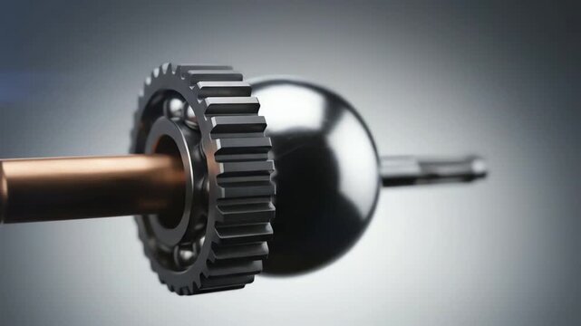 CGI Animation Showing the Assembly of a Precision Machine Part with a Gear and Bearing
