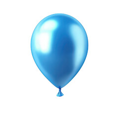 A blue balloon floats against a clean white background. symbolizing celebration and joy. ideal for party invitations. event decorations. or festive occasions