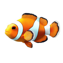 A clownfish swimming gracefully in a clear. tranquil ocean environment. its bright orange and white stripes. surrounded by colorful coral reefs in the background