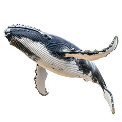 A majestic humpback whale gracefully swimming through crystal-clear waters. surrounded by coral reefs and marine life. the beauty of ocean biodiversity