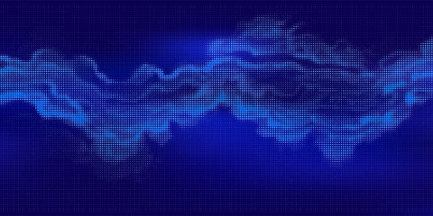 Cyber Big Data Flow Particles Bokeh. Digital Neural Network. Concept of AI Artificial Intelligence Technology Machine Deep Learning. Digital Communication. Science Technology Presentation Vector.