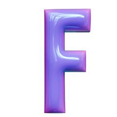 Alphabet, Number and Symbol 3D Render Word Electric Violet Candy Gloss Sculpture