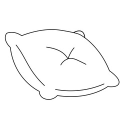 simple pillow outline vector illustration