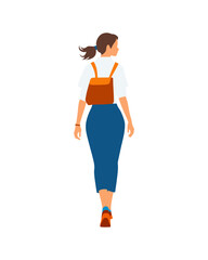 Flat vector people and illustration, woman with casual outfit