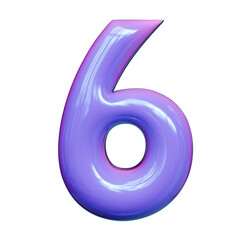 Alphabet, Number and Symbol 3D Render Word Electric Violet Candy Gloss Sculpture