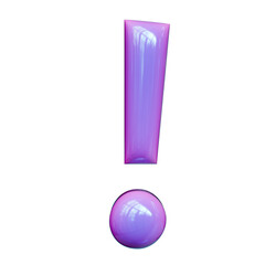 Alphabet, Number and Symbol 3D Render Word Electric Violet Candy Gloss Sculpture