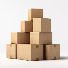 Obraz premium Stacked cardboard boxes (3)
