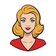 A vibrant pop art woman with bold colors, graphic lines, and expressive features, capturing energy, attitude, and modern retro style in a striking visual pop.
