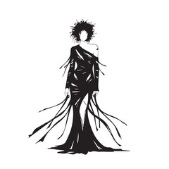 Fashionable Woman Shopping Vector Illustration Holding Bags and Flowers Isolated