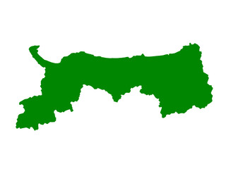 鳥取県の地図（グリーン）