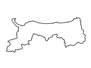 鳥取県の地図（白地図）