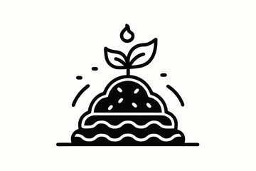 compost heap vent lines sprout icon