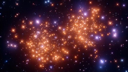 Fototapeta premium Stunning Cosmic Scene Featuring Bright Stars and Colorful Nebulae Illuminating the Vastness of Outer Space in a Spectacular Celestial Display