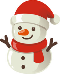 Happy Snowman Character for Christmas and Winter Holidays