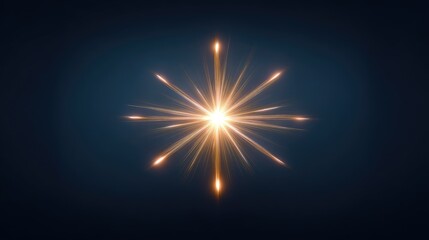 Fototapeta premium Bright starburst effect shining against dark background with radiant light rays and vibrant glow creating an artistic and mesmerizing visual experience