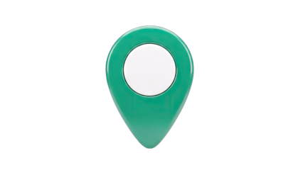 Green Location Pin Icon on White Background