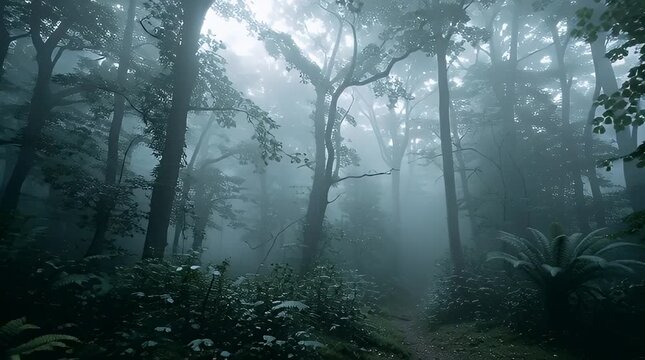 Foggy Morning Forest B-Roll 1