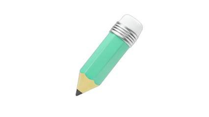 Green Pencil Isolated on White Background