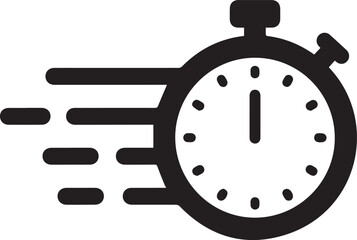 black stopwatch vector illustration icon timer clock sport dial second counting