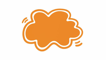Orange Speech Bubble with Wavy Lines.