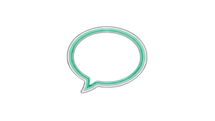 Green Speech Bubble Icon on White Background